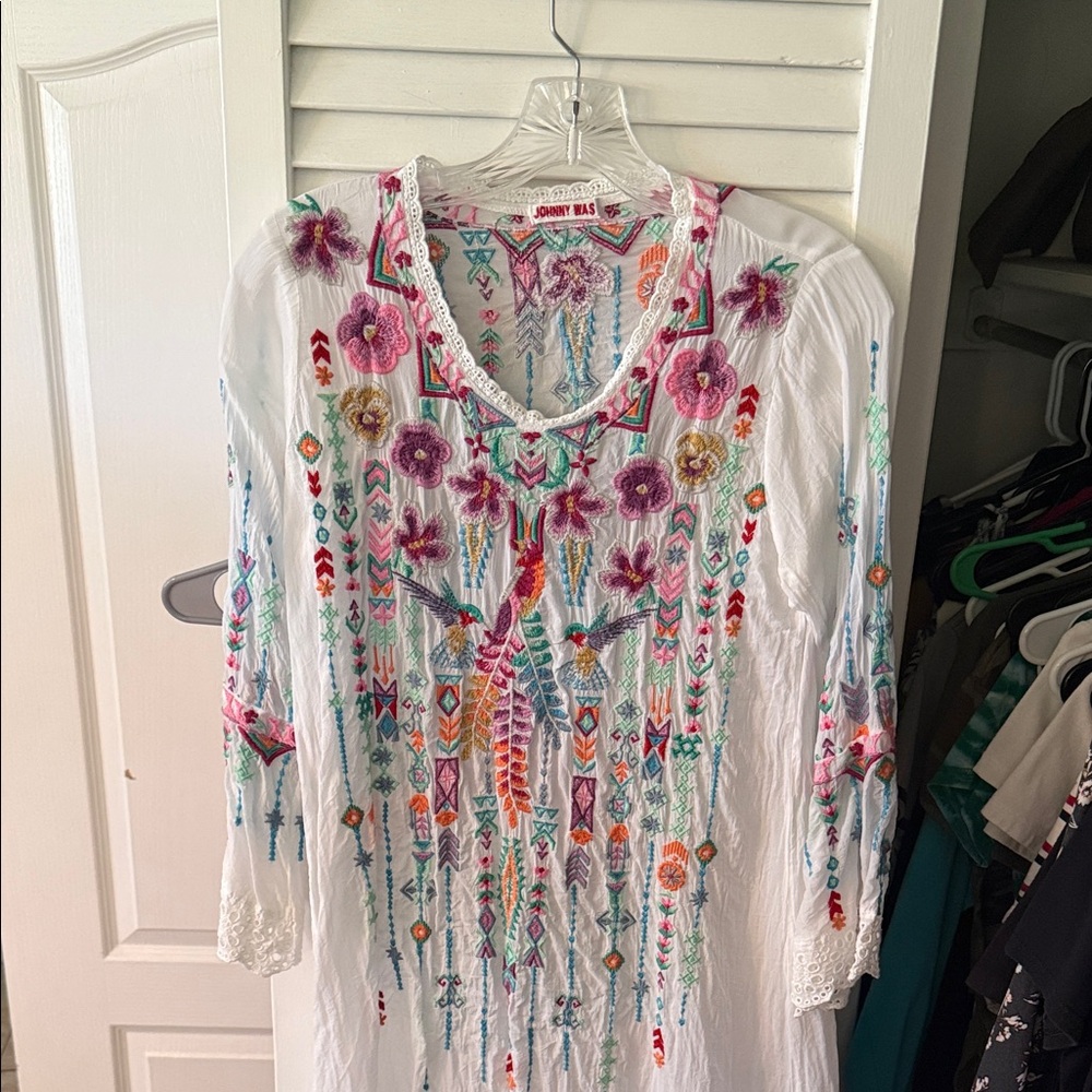 Johnny Was Multicolor Embroidered Dress